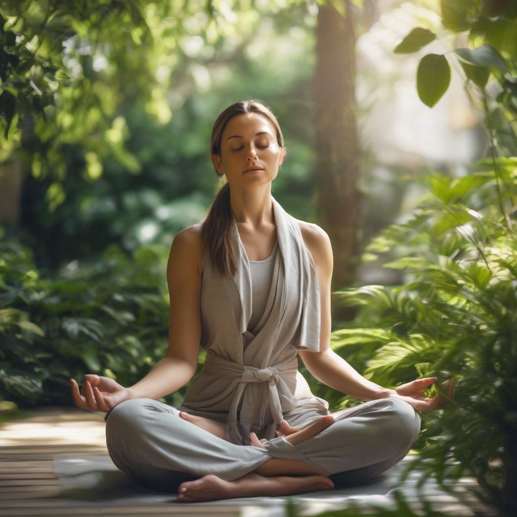 Woman Meditating in Nature