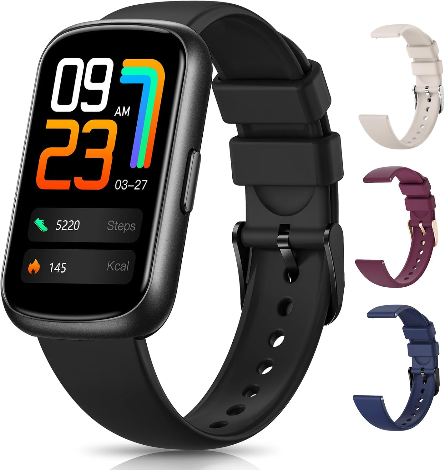 Fitness Tracker, 4 Bands Fitness Watches for Men/Women, Smart Watch with 24/7 Heart Rate/SpO2/Sleep Monitor, IP68 Health Fitness Tracker Watch for Android/iOS Phones, Activity Tracker with Step Count