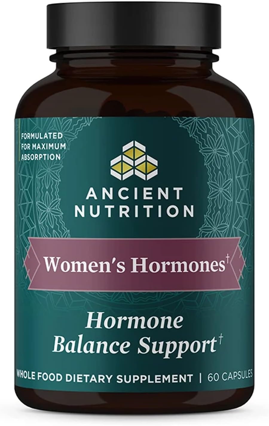 Ancient Nutrition Women\'s Hormones, Helps Reduce Stress, Supports Energy, Hormone Balance, Gluten Free, Paleo and Keto Friendly, 60 Capsules