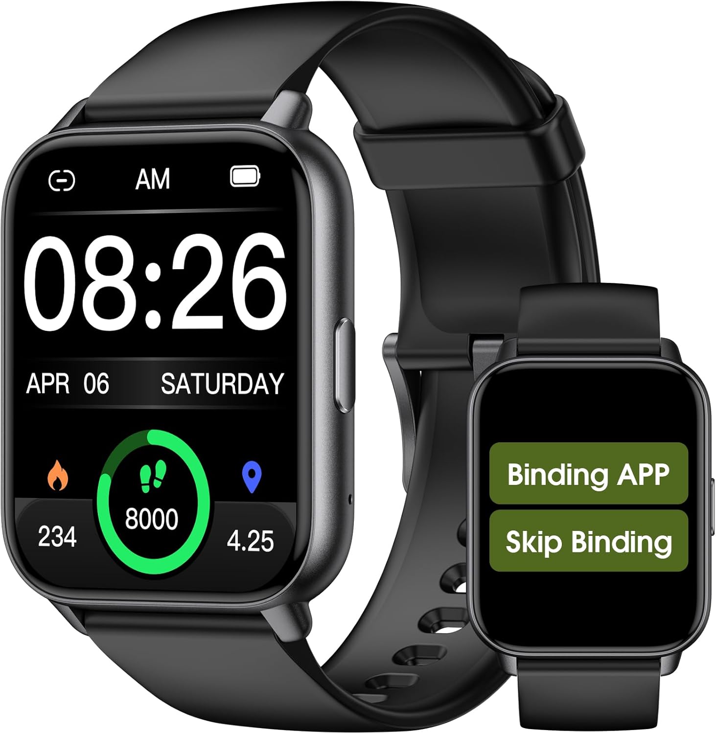 EURANS Smart Watch No App/Phone Required, Long Battery Life Fitness Tracker Watch,HD Screen, Waterproof Activity Tracker with Step Counter for Walking, Pedometer, Calories Tracker for Men Women
